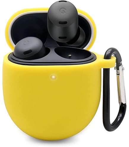 Custodia In Silicone Per Google Pixel Buds 2a - Morbida, Antiurto, Impermeabile, Con Moschettone, Cordino E Strumento Di Pulizia, Colore Azzurro
