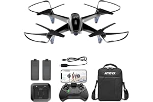 Drone avec Caméra ATOYX Drone Pliable Hélicoptère Télécommande WiFi avec Mode sans Tête, Induction de Gravité, Maintien d'altitude，Fonction de suivi automatique