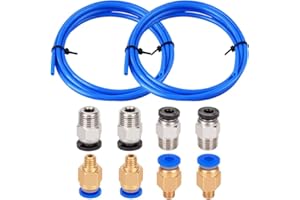 Aokin 2 Tubes PTFE Bowden (1.5m/Pcs Bleu) pour Filament 1.75mm avec 4 Raccords PC4-M6 et 4 Raccords Pneumatiques PC4-M10 pour Creality Ender 3/3 Pro, Ender 5/5 Pro, CR-10/10S Imprimante 3D, etc.