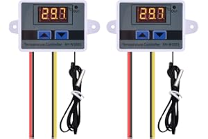 Diymore XH-W3001 Digitaler Temperaturregler mit Fühler DC 12V Thermostat Temperaturschalter Heizung Kühlung für Meeresfrüchte,Terrarien,Vivarium