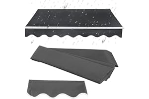 CekoCk Retractable Awning Top Replacement Fabric(without Frame) Outdoor Sun Shade Shelter Canopy Cover Waterproof Polyester for Yard Deck Balcony Gray(Size:3x2.5m,Color:Gray)