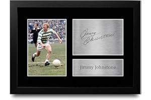 HWC Trading A4 FR Jimmy Johnstone Celtic Jinky Lisbon Lions 1967 Gifts Printed Signed Autograph Picture for Fans and Supporters - A4 Framed