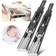 YENUO Soft Close Drawer Runners Slides Full Extension 300 350 400 450 500 550 600mm Side Mount Ball Bearing Metal Rails Track Guide Glide Heavy Duty 45kg 1Pair (Soft Close -1 Pair, 14 inch(350mm))