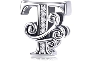 TIZU Charms Alphabet en Argent Sterling 925 Charme Lettre Pour Bracelet Femme Fille