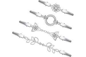 Uirheurd Clips für Kleidung 4 Stück Vintage Cardigan Clip für Frauen, Broschen für Kleidung Pullover Clips für Damen Mädchen, Abnehmbarer Kleidungsknöpfe für Kleider Kragen Umhang Schals