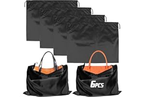 BILIPLE Custodia in Tessuto per Custodia con Coulisse Borsa Portaoggetti Borsa 50 * 40cm per Valigia Portatile Gadget Aereo da Viaggio Set di 6 (Nero)