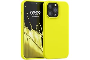 kwmobile Carcasa Compatible con Apple iPhone 13 Pro Funda - Case TPU y Silicona antigolpes - Apto Carga inalámbrica - Amarillo limón