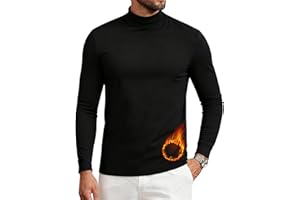 PINSPARK Thermoshirt Herren Langarm Rollkragen Innenfleece Funktionsshirt Winter Thermo Unterhemd Outdoor Skiunterwäsche Fitness Langarmshirt Atmungsaktiv Thermo Unterwäsche