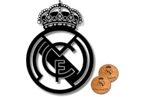 BUYLUX Cuadro Escudo R.Madrid Madera 2 Posavasos Regalos Originales para Hombre, Niño - Decoracion Habitacion Modena Escudo Equipo Futbol Accesorios para Salon, Dormitorios (R. Madrid)