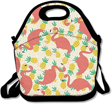 Best4UZ Pineapple Flamingo Cartoon Cute Lunch Box Bag Lunch Tote Lunch Holder With Adjustable Strap For Kids And Adults For School Picnic Office Travel Outdoor School
