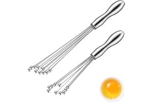 CHMISS 2Pcs Frusta da Cucina in Acciaio Inossidabile,Frusta in Acciaio Inox Resistente,Smart Frusta da Cucina in Silicone,Frusta a Mano di Alta Qualità,Frusta da Cucina Frustino in Acciaio Inox,per cucina