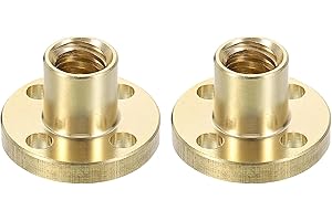 QUARKZMAN 2 Stück Tr8x4 2-Gängige Messing Flanschmutter, 2mm Teilung​4mm Steigung Trapezgewinde-Spindelmutter mit 4 3.5mm Bohrungen, 22mm AD x 15mm Dicke