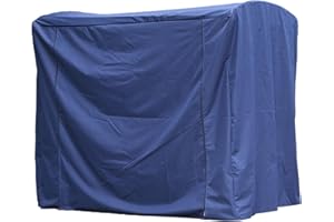 Angel Living Hollywoodschaukel Gartenschaukel Rattan 3 Sitzer (Schutzhülle Blau)