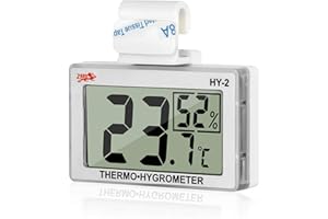 LXSZRPH Reptile Hygrometer and Thermometer High LCD Display Temperature Humidity Meter Gauge with Hook for Reptile Tanks, Terrariums, Vivariums (1 Pack)