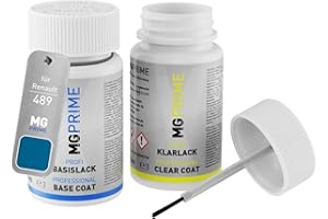 Autolack Lackstift Set für Renault 489 Bleu Myosotis/Lavendelblau Basislack Klarlack je 50ml