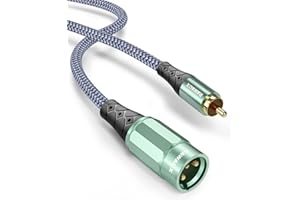 RAWAUX Cavo da XLR a RCA, adattatore audio stereo da 3 pin XLR maschio a RCA maschio Cavo di connessione microfonica sbilanciato per altoparlanti, amplificatori 3M