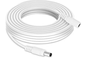 Tonton Cable de extensión de CC de 2 m, extensión de cable CC para cámara de vigilancia, tira LED, para FritzBox 7570, 7490, 7430, 7390, 7360, 7330, 7270, 7170, 4020, conector para fuente de