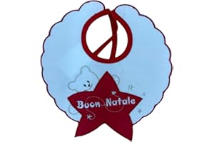 LaVelahome Bavaglino neonato PRIMO NATALE natalizio 100% cotone made in italy