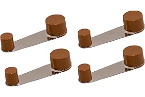 BRICOMIRAS Topes para puertas suelo con autoadhesivo en color marrón o blanco a elegir de 10cm - tope adhesivo puertas de paso todo tipo de suelos - retenedor puerta 360º giratorio (4und, Marrón)