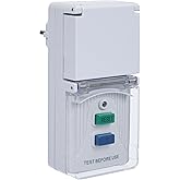 Meister Personenschutz-Adapter - 3600 W - Mit Schuko-Steckplatz - Mit Testschaltung & Reset-Taste - IP44 Außenbereich / Perso