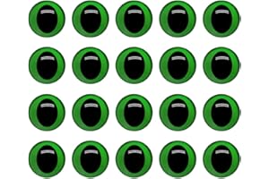 ccHuDE 20 Pcs 15mm Plastic Cat Safety Eyes Stuffed Animal Eyes Craft Crochet Eyes Doll Making Safety Eyes Half Round DIY Eyes for Teddy Bear Green