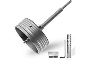 CSOOM Otwornica do betonu 150 mm z przedłużeniem SDS-Plus 220 mm, zestaw otwornic do betonu, zestaw wierteł wiertniczych z wydrążonej koronki, 4 ostrza wiertła centrujące 8 x 110 mm, końcówka z