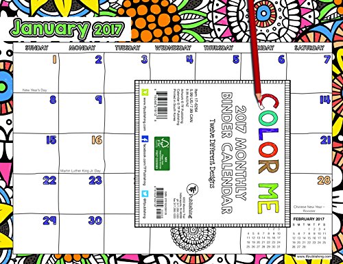 Color Me 2017 Binder Calendar