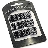 30 Extra Long Black Traditional Kirby Hair Grips Slides Clips Pins 7cm by Pritties Accessories