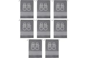 DEZP DEZ 8Pcs Bolsas Zapatos De Viaje, Resistente Al Polvo, Con Cordón Y Ranura Transparente, Organizador De Embalaje Portátil Impermeable Para Uso Diario Y Viajes, Bolsa Organizadora De Viaje (Gris)