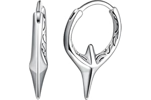 Yumilok Boucles d'oreilles Fashion en Acier Inoxydable pour Femmes Hommes Bagues d'oreilles Créatives en Forme d'éclair Bijoux Fantaisie Créoles à la Mode