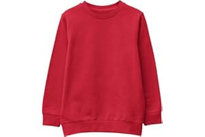 L S U Felpa unisex per ragazzi e ragazze, in pile, classica, girocollo, maniche lunghe, uniforme scolastica