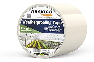 DASKIGO Extra Strong Greenhouse Repair Tape (100mm*25m), Clear Polythene Polytunnel repair Tape, Gardening, Farming