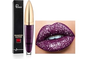 HIKAKA Rossetto a lunga durata 18 colori diamante lucido,lucidalabbra perlato 3D stelle brillanti,liquido dalla consistenza metallica,lucido a lunga durata,impermeabile a lunga durata non appiccicoso (09)