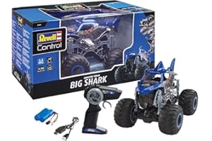 Revell Control Monster Truck Big Shark, Ferngesteuertes Auto, RC Modellauto, Spielzeug für drinnen und draußen, für Kinder ab 8 Jahren und Erwachsene, Tolles Geschenk für Ostern