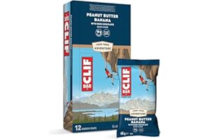 CLIF BAR | Barritas energéticas - Barritas Proteína | Peanut Butter Banana Dark Chocolate | Proteína Vegetal | 12 x 68 g