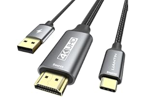 UANTIN HDMI to USB C Cable 4K 60Hz | 1.8M HDMI Source to USB Type C Display Cord,Uni-Directional HDMI Input to USBC Output for PS5,Xbox,Xreal Air,Nreal Air,Steam Dock,Protable Monitor,Mac Mini
