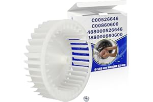 Lüfterrad für Trockner Ø 155 mm mit dem Originalcode C00526646 C00860600 für Indesit 488000526646 488000860600 für Whirlpool - Garantie 10 Jahre - MONTERAL