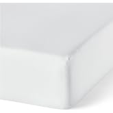 Amazon Basics Organic Cotton Fitted Sheet for 200 Beds, 200 x 200 cm, White