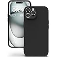 YATWIN Silicone Case for iPhone 15 Pro, Soft-Touch, Shockproof, DustProof, Antiskid Full Body Armour Phone Cover for Apple iPhone 15 Pro - Black