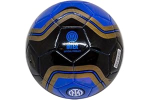 Mondo Toys - Pallone da Calcio Cucito INTER PRO - Prodotto Ufficiale - misura 5 - 400 g - colore Nero Azzurro - 13402