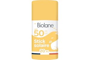 BIOLANE - Stick Solaire Bébé SPF 50 - Protection Visage et Corps - Haute Protection Contre UVA et UVB - Peaux Sensibles - Résistant à l'eau - Texture invisible