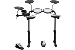 XDrum DD-250 E-Drum Set with Mesh Heads - Electronic Drum Kit with 4 Mesh Head Pads, 3 Cymbal Pads, Kick & Snare Foot Controller, Rack & Sticks - 12 Preset Kits with 68 Sounds & 10 Playalong Songs