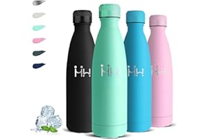 GRSTA Botella Agua Acero Inoxidable- 0.5l- Botella Termica, Sin BPA, Cantimplora Acero Inoxidable, A Prueba de Fugas, Doble Aislamiento, Garrafa Termica para la Escuela, Viajar, Oficina, Cámping