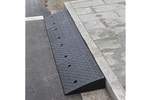 SANJIANKE-FS 1/2 PACK Rubber Kerb Ramps Heavy Duty Threshold Ramps for Wheelchairs, Cars Vehicles, Caravan, Scooter Wheels, Skateboard, Motorcycle, Disabled Chair (1)