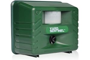 ASPECTEK Repelente de Animales por Ultrasonido Defensa de Animales, Centinela de Jardín - Repelente Electrónico de Control de Animales y Plagas con Sensor de Movimiento (Enchufe de la UE)