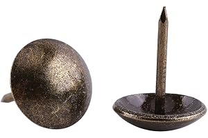 Dekaim 100 Pcs Vintage Upholster Nails, Upholstery Nails Antique,Bronze Metal Tag Furniture Sofa Shoe Door Decorative Tack Stud(Smooth diameter 13 * 17mm (thickened))