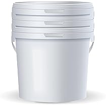 Secchio bianco da 7 galloni con coperchio a vite gamma nero, conservazione per uso alimentare, plastica HPDE di alta qualità, senza BPA, durevole