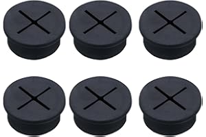Leliafleury Cable Cord Grommet 6Pcs 20mm Wire Hole Cover Rubber Grommets Wire Cable Grommet Desk Grommets for Office Home Desk Table Wire Organizer (Black)