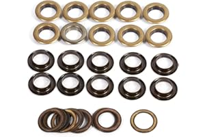 YOSOO 8/10/12/14 / 17mm Antique Brass Eyelet Grommets Kit Avec Rondelles Pour Cuir Toile Vêtements Chaussures Ceintures Sacs Bricolage Artisanat ( Taille : 17mm-20sets )