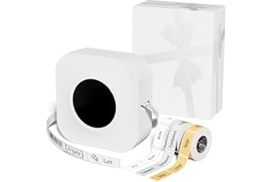 ‎PHOMEMO Phomemo Etikettendrucker, Q30S Mini Etikettiergerät Beschriftungsgerät Selbstklebend Bluetooth mit 3 Rollen Etiketten, Labeldrucker Ideal für Zuhause, Schule, Büro, Essen, Name Etiketten (Weiß)